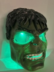 🟢 Vintage 2008 Hulk Light-Up Mask 💥 Green LED Eyes | Halloween Cosplay