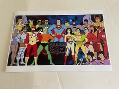 DC COMICS SUPER-FRIENDS TO SUPER POWERS THROUGH THE AGES POSTER PIN UP NEW.