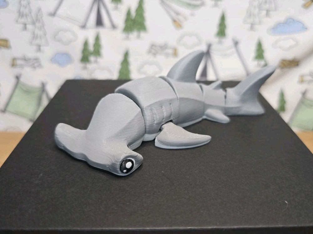 🦈 Mini Hammerhead Shark 130mm Long 3D Printed Articulated Flexi Fidget Toy!