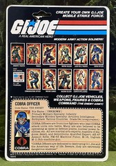 Vintage 1982 G.I. Joe COBRA OFFICER v1 Full UNCUT Peach File Card Back ARAH – 11