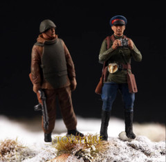 Diorama 1/72 WW2 Germany soldier Russian Sniper army toy fit 1:72 TANK