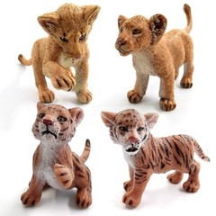 1pc Simulation mini Lion Tiger Lynx Animal Miniature Art Toy Figure Doll