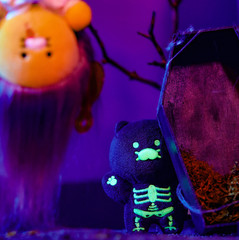 KAKAO Friends Halloween Luminescent Skeleton Choonsik KEYRING [ NO tariff to US]