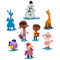 Disney Doc McStuffins Deluxe 8 piece Figurine Play Toy Set Lambie, Chilly new