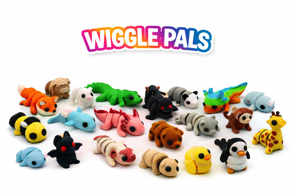 Wiggle Pets – 3D Printed Fidget Animals, Mini Articulated Animal Toys