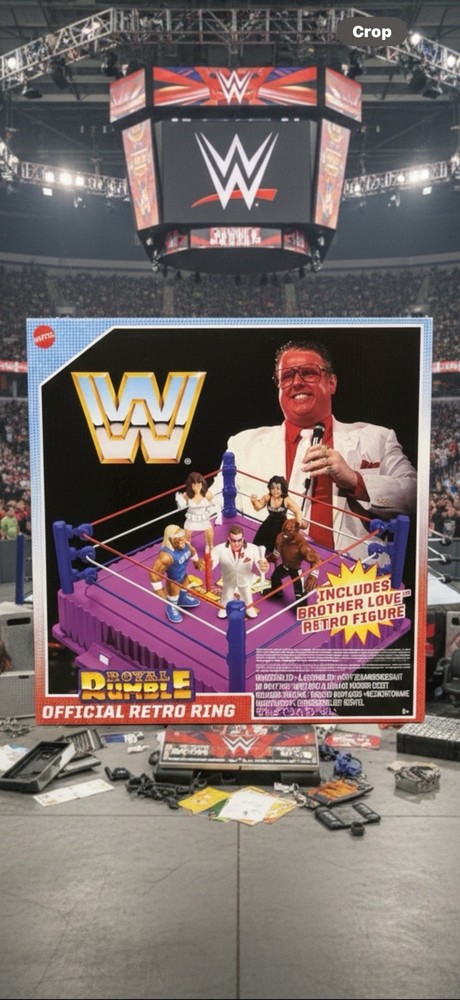 WWE Royal Rumble Official Retro Ring Hasbro Style Mattel w/Brother Love Figure