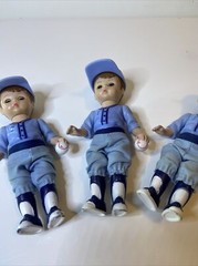 Lot of 3 2005 McDonald’s Madame Alexander Baseball Player Doll 4.75″ Tall