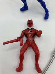 Lot of 4 Bandai Power Rangers Jungle Fury Green Blue Red Yellow 3.5″ w/ Weapons