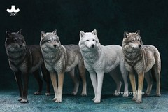 JXK 1/6 Arctic Wolf Model Canis Lupus Arctos Figure Wild Animal Collector Decor