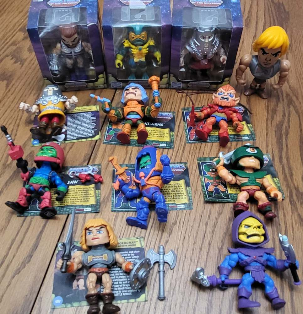 Loyal Subjects MOTU Action Vinyls 11 Figure Lot Ram Man Chase Boxed Loose +Bonus