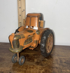 RARE Disney Pixar Cars Chewall Tractor Pull Back and Tip 4 IN Working sound/eyes
