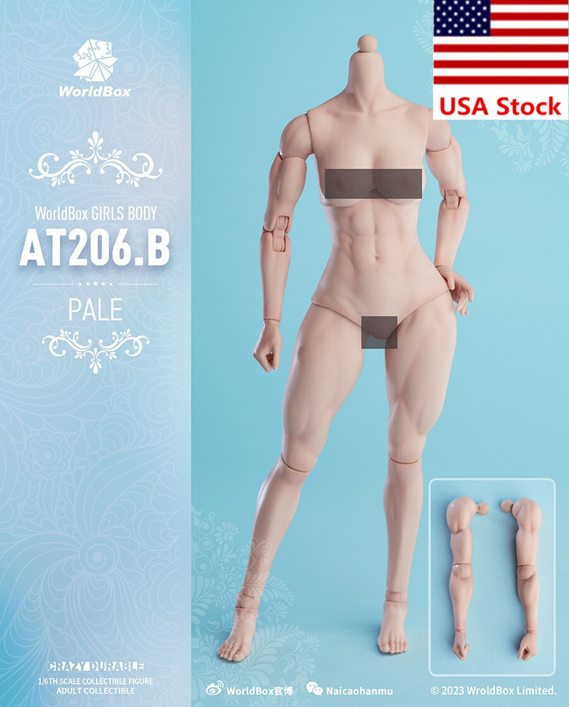 Worldbox AT206B 1/6 Female Pale Muscle Flexible Girl Body 12”Action Figure