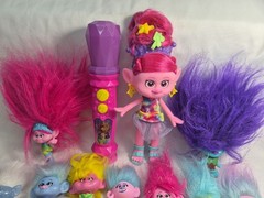 12 Pc. Mixed Lot Hasbro Dreamworks Trolls Dolls *2022 Keychains Microphone Toys