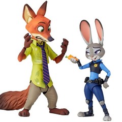 Kaiyodo Movie Revo Zootopia Judy Hopps & Nick Wilde Set Figure Complex Revoltech