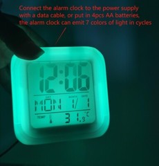 Godzilla Alarm Clock LED Digital 7 Color Night Light Dinosaur Dragon