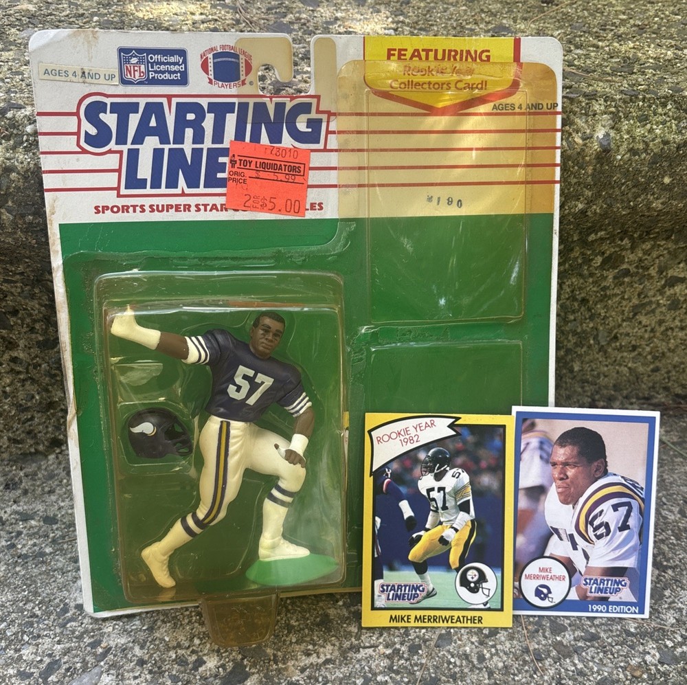 Vtg 1990 Starting Lineup Mike Merriweather Minnesota Vikings Action Figure READ