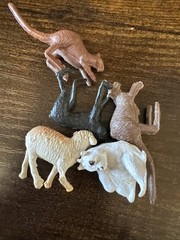 Lot of 21 Pcs miniature toy farm animals PVC VINYL Toy Figures