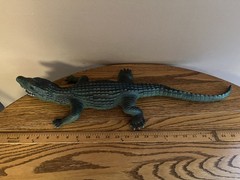 1 Large Realistic Lifelike Foam Alligator 44″ And 1 Soft Rubber Alligator 26″