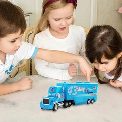 2Pcs Disney Pixar Cars No.43 The DiNOco King Hauler Truck 1:55 Diecast Toys Set~