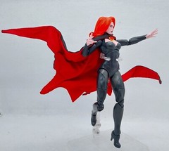 SU-C-XMGQ: 1/12 Wired Black Red Cape for Marvel Legends X Men ’97 Goblin Queen