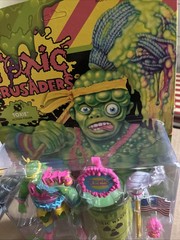 Super7 Toxic Crusaders Toxie Action Figure Glow in Dark w/ Flag Barrel