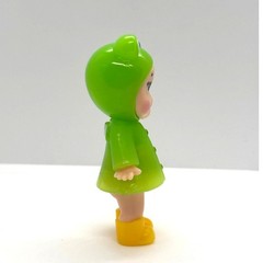 New Kewpie/Angel Collectible Mini Figure, Green Frog w/Raincoat, Open Blind Box