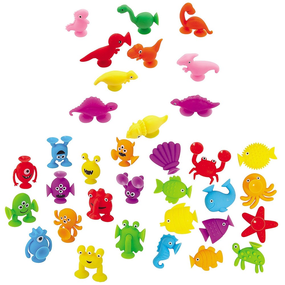 Mini Multicolor Suction Toy Assortment Kit – 48 Pc.