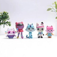 13pcs Anime Figure Gab Toy Smiling Cakey Catrat Hug Doll Mercat Cartoon Action