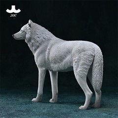 JXK 1/6 Arctic Wolf Model Canis Lupus Arctos Simulated Animal Model Ornament Toy