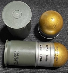 M433HE1 HEDP Dummy Toy Grenade Shell Model Tactical Prop Storage Case 3 Pack