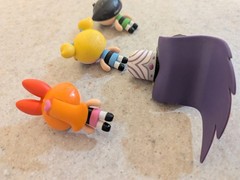 Set Of 4 Power Puff Girls Figures (Blossom, Bubbles, Buttercup And Mojo Jojo)
