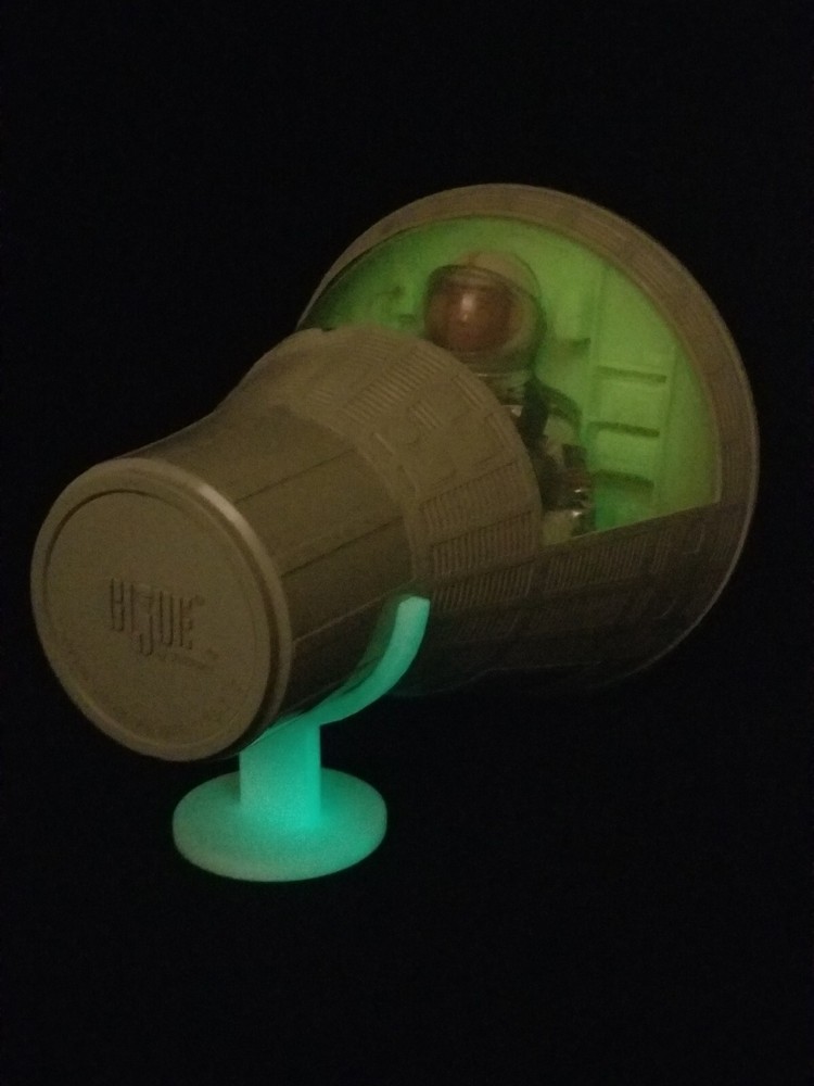 Custom GI Joe 3D printed Space Capsule stand multiple colors & glow in dark