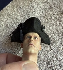 OOAK 1/6 Scale …1700’s Basic Black Military Tricorn Hat.