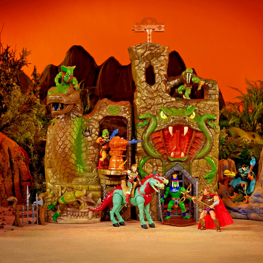 MOTU Origins Snake Lair Playset Crowdfund, includes Lady Slither and her steed