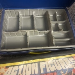 VINTAGE GI JOE TRANSFORMERS 1980 VINYL CARRY CASE WITH GOOD TRAYS OVERALL GREAT