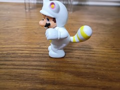 12-PK WHITE TANOOKI SUPER MARIO 4″ Lot Builder Penguin Cat Metal Raccoon Luigi