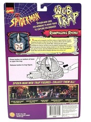 ToyBiz 1997 Marvel Spider-Man Web Trap Rampaging Rhino Action Figure Carded 6”