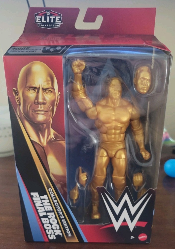 WWE Mattel Gold Elite Collectors Edition The Rock The Final Boss Action Figure