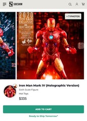 SEALED! Hot Toys Iron Man Mk IV Mark 4 Holographic Version MMS568 1/6 Figure