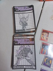 Vintage Transformers Instruction Booklet, Empty Boxes, Spec Card And Misc Lot