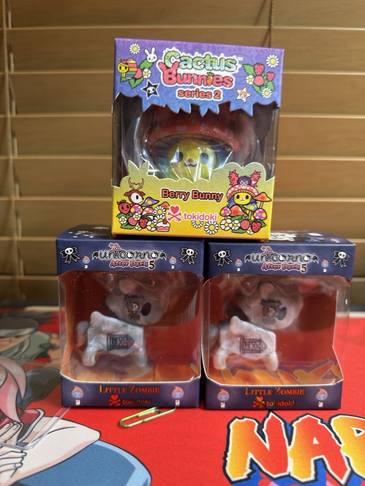 Tokidoki Cactus Bunnies Series 2 Berry Bunny & Unicorno After Dark Little Zombie
