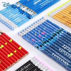12pcs/set Disney Stitch Frozen Kids Pencil Anime HB Cute Cartoon With Eraser