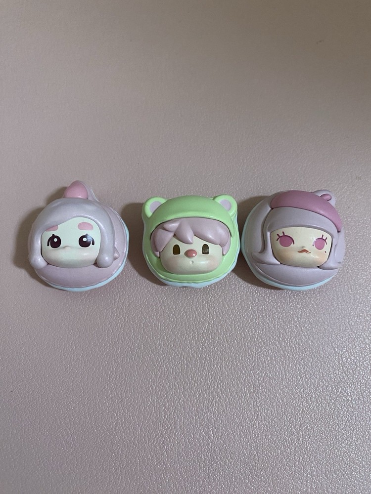 Pop Mart Pop Bean Mixed Set Of 3 Macaron Series Molly Chaka Sweet Bean New