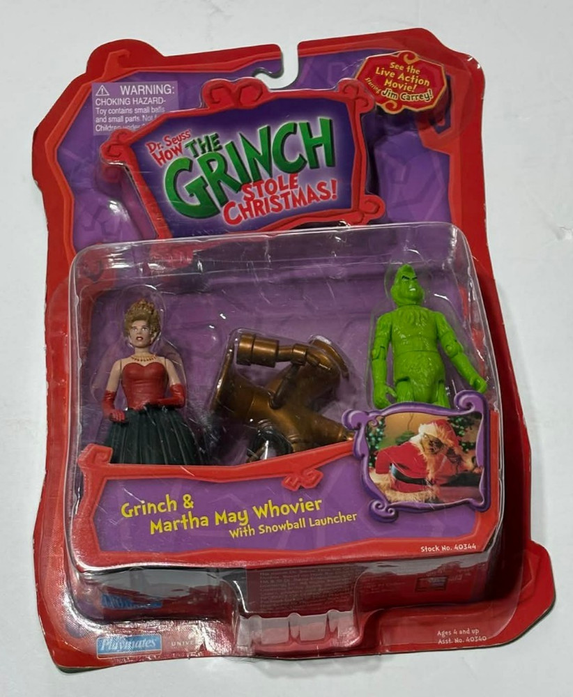 Playmates The Grinch Stole Christmas Figures ( Grinch & Martha May Whovier) NEW
