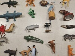 Mixed Lot Of 55 Plastic Animals Various Figures African Aquatic Etc