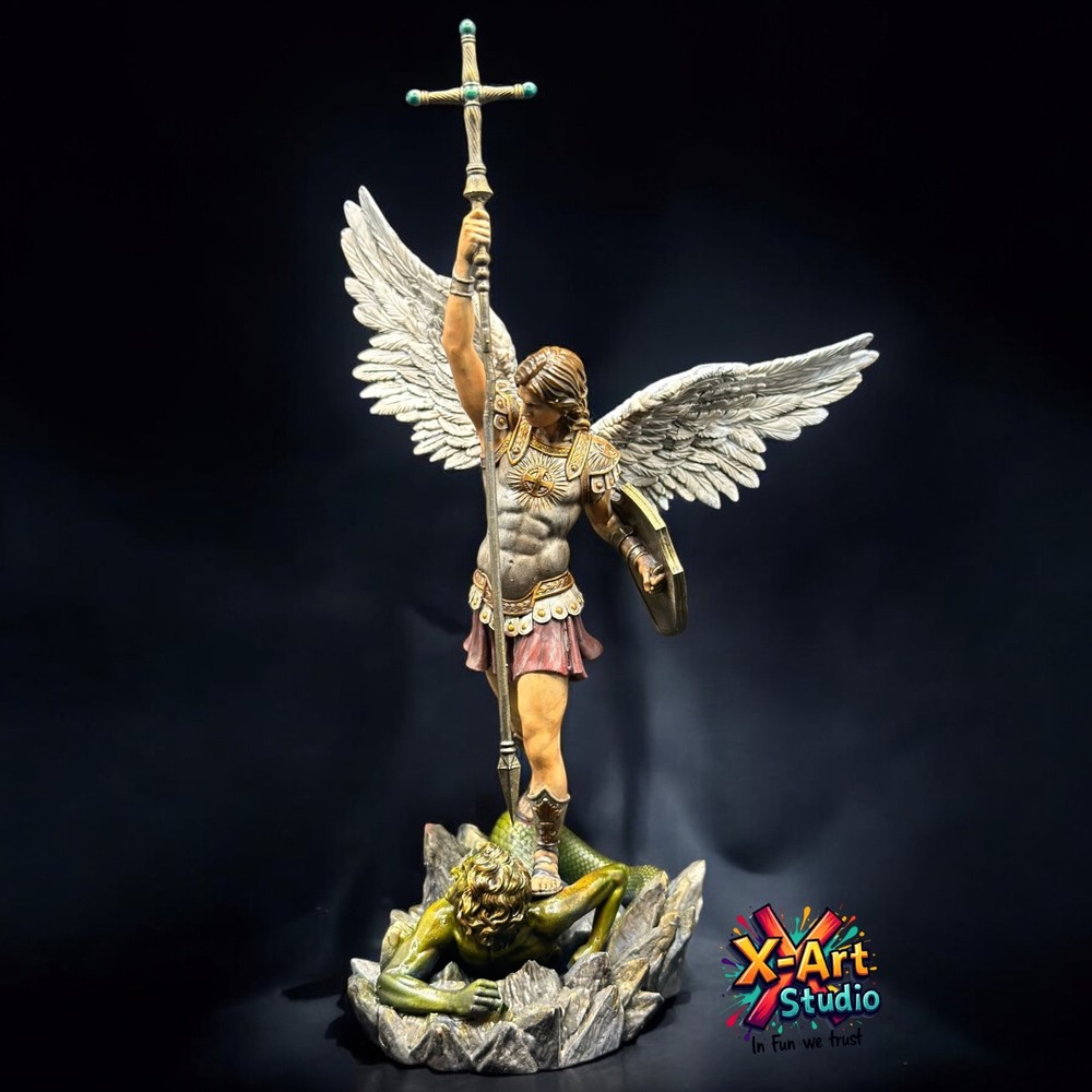 Archangel Michael Statue – Hand-Painted Resin Angel Figurine