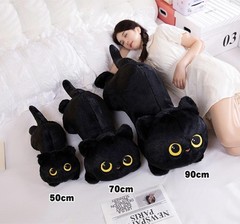 50-90cm Giant Black Cat Plush Toy Kawaii Cuddly Stuffed Pillow Kids Gift