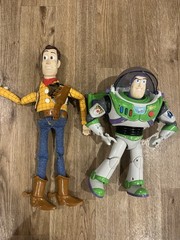 Disney Pixar Buzz Light Year 12” and Woody 14” Figures Vintage