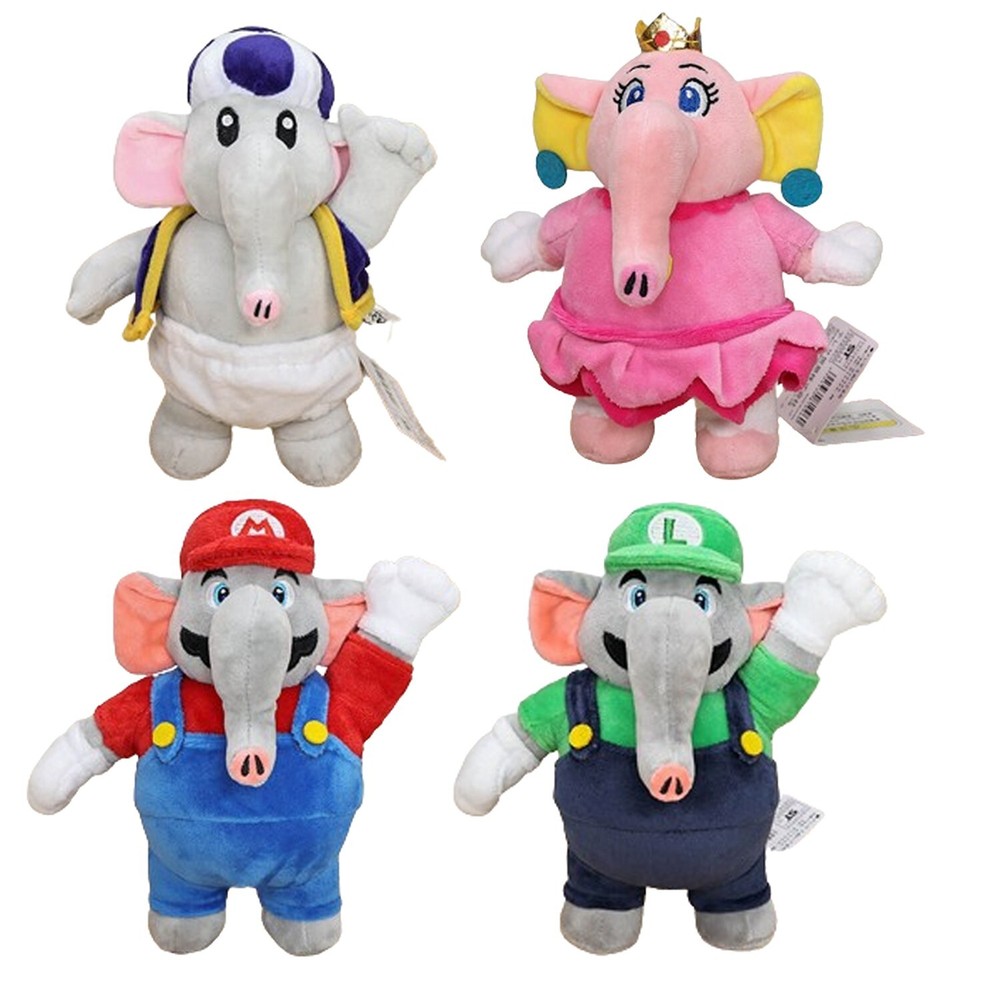 4X Elephant Mario Luigi Peach Blue Toad Super Mario Bros Wonder Plush Toy 8″