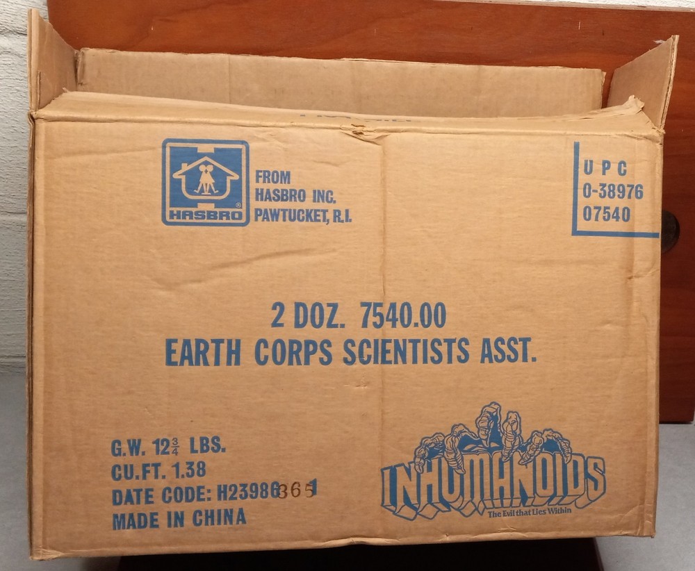 Inhumanoids Hasbro 1986 EARTH CORPS. FIGURE EMPTY FACTORY CASE!! Super Rare!!!